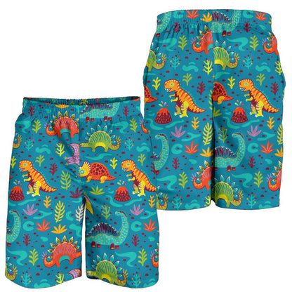 Dinosaur Cartoon Style Mens Shorts-JTAMIGO.COM