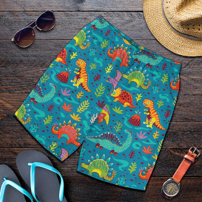Dinosaur Cartoon Style Mens Shorts-JTAMIGO.COM