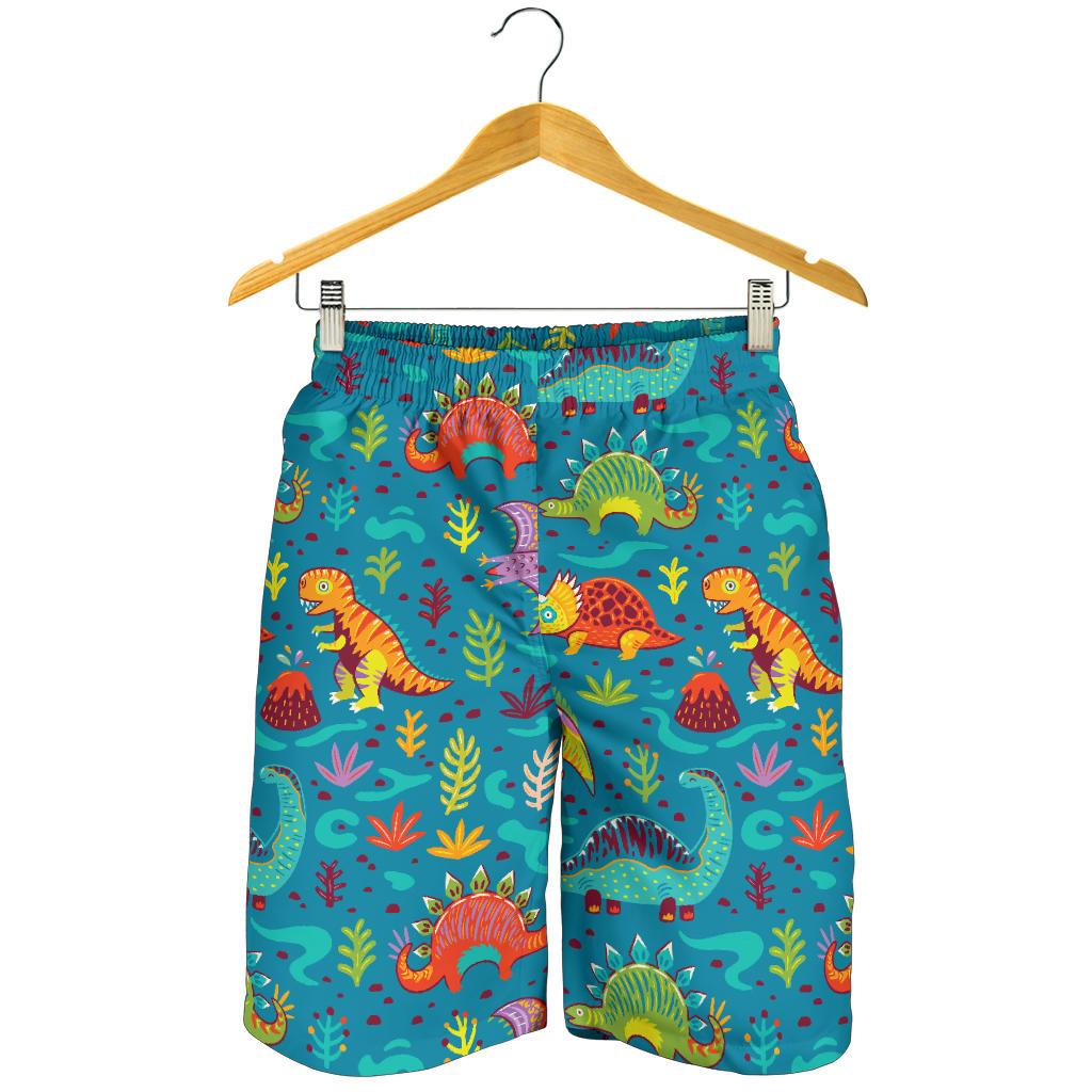 Dinosaur Cartoon Style Mens Shorts-JTAMIGO.COM