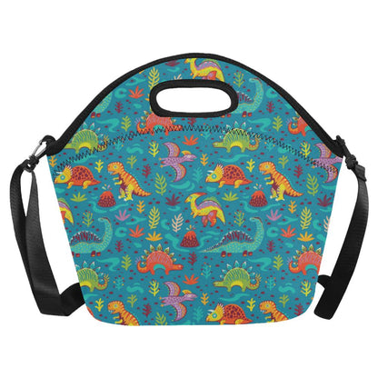 Dinosaur Cartoon Style Neoprene Lunch Bag (Model 1669)(Large)-JTAMIGO.COM