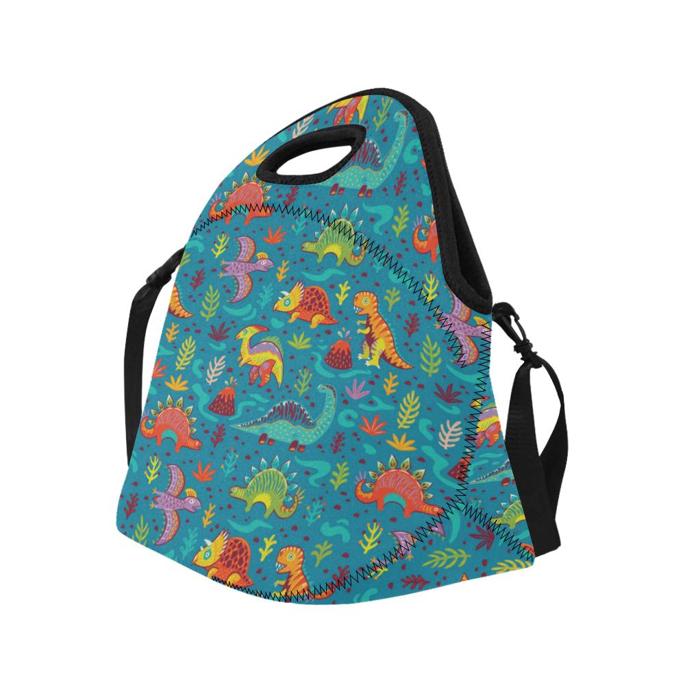 Dinosaur Cartoon Style Neoprene Lunch Bag (Model 1669)(Large)-JTAMIGO.COM