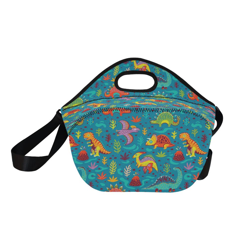 Dinosaur Cartoon Style Neoprene Lunch Bag (Model 1669)(Large)-JTAMIGO.COM
