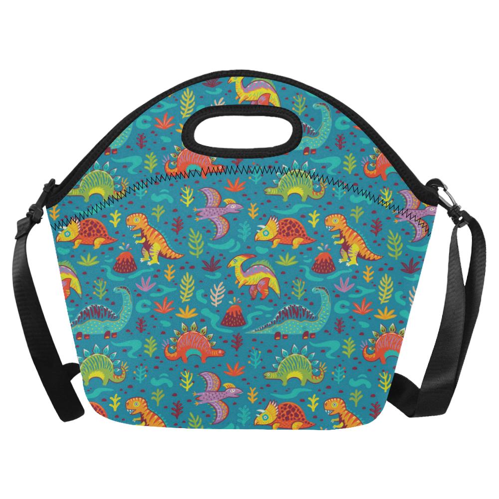 Dinosaur Cartoon Style Neoprene Lunch Bag (Model 1669)(Large)-JTAMIGO.COM
