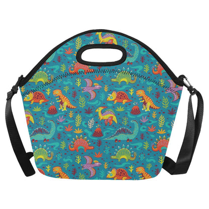 Dinosaur Cartoon Style Neoprene Lunch Bag (Model 1669)(Large)-JTAMIGO.COM