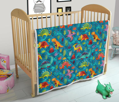 Dinosaur Cartoon Style Premium Quilt-JTAMIGO.COM