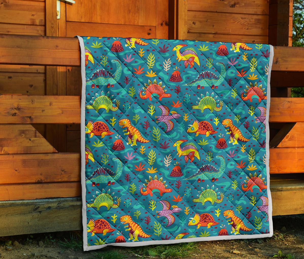 Dinosaur Cartoon Style Premium Quilt-JTAMIGO.COM
