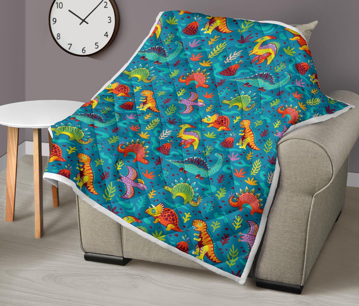 Dinosaur Cartoon Style Premium Quilt-JTAMIGO.COM