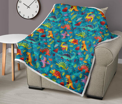 Dinosaur Cartoon Style Premium Quilt-JTAMIGO.COM