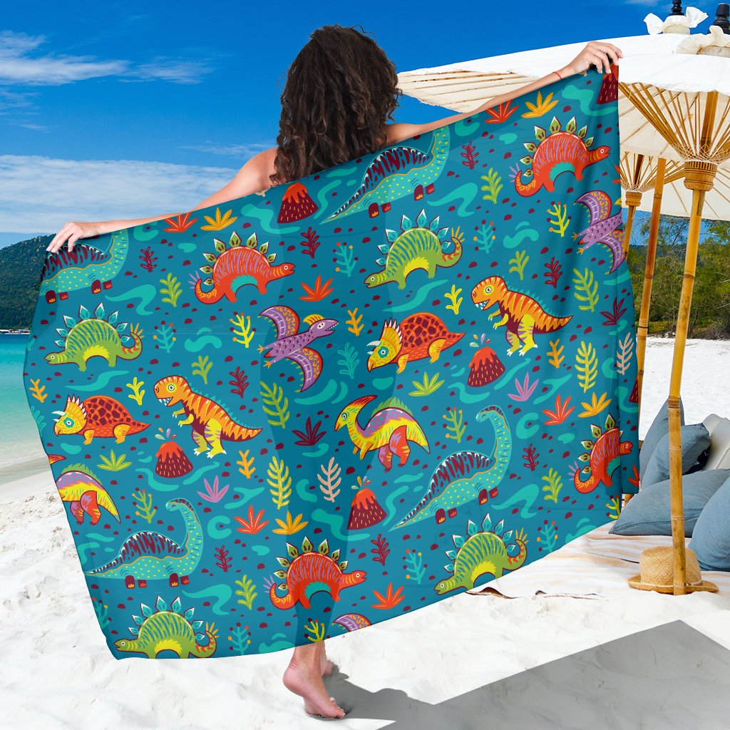 Dinosaur Cartoon Style Sarong Pareo Wrap