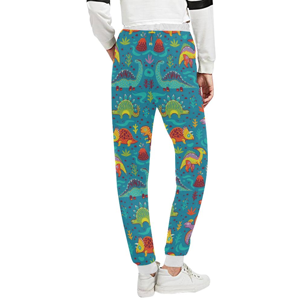 Dinosaur Cartoon Style Unisex Casual Sweatpants (Model L11)-JTAMIGO.COM