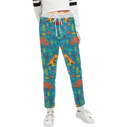 Dinosaur Cartoon Style Unisex Casual Sweatpants (Model L11)-JTAMIGO.COM