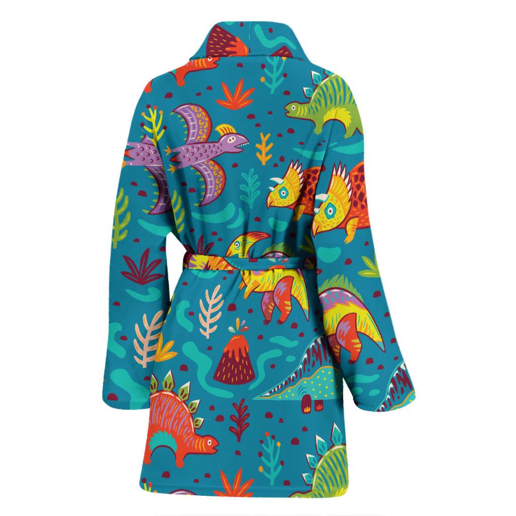 Dinosaur Cartoon Style Women Bath Robe-JTAMIGO.COM