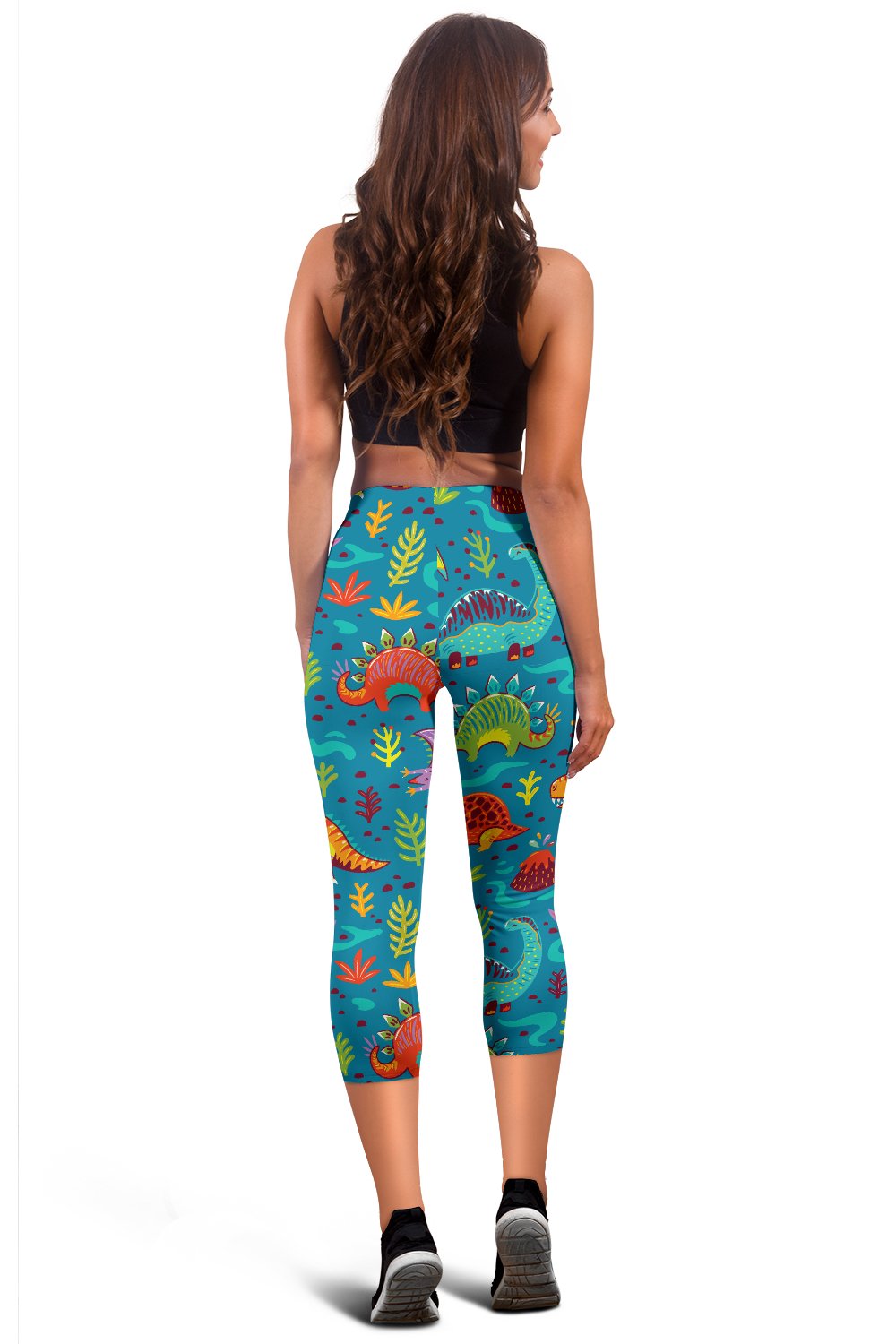 Dinosaur Cartoon Style Women Capris
