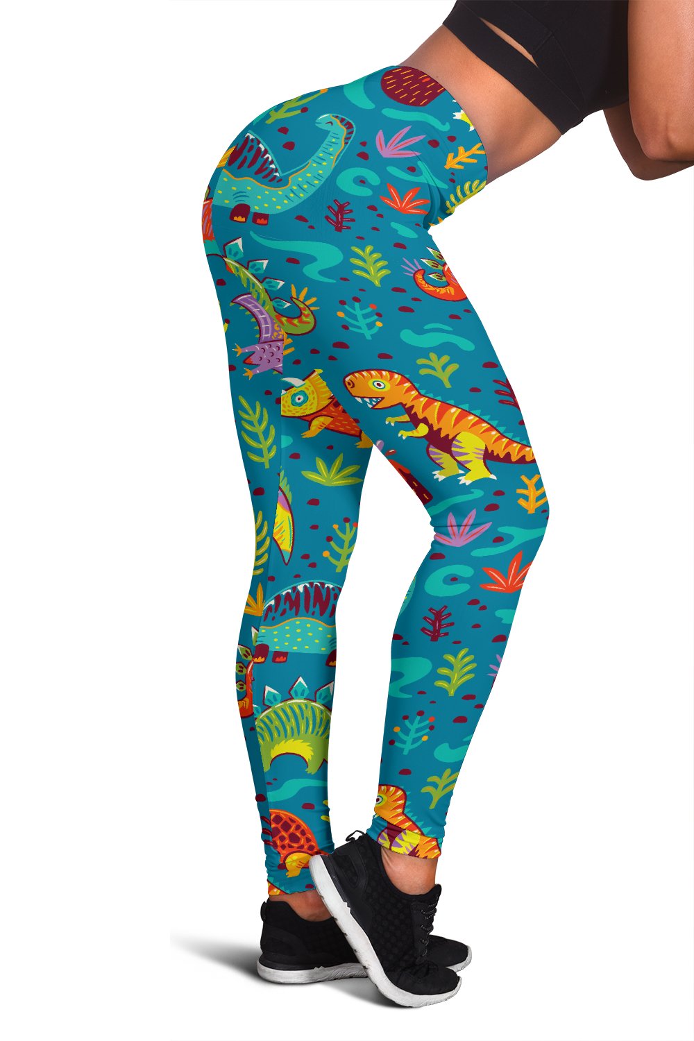 Dinosaur Cartoon Style Women Leggings