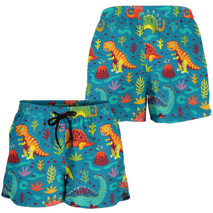 Dinosaur Cartoon Style Women Shorts-JTAMIGO.COM