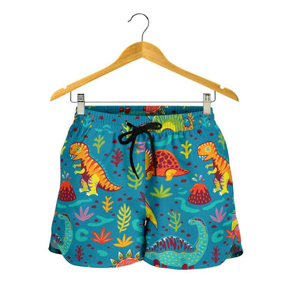 Dinosaur Cartoon Style Women Shorts-JTAMIGO.COM