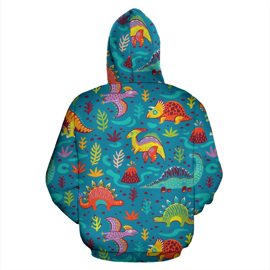 Dinosaur Cartoon Style Zip Up Hoodie