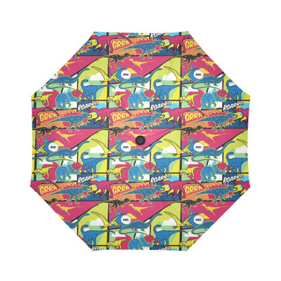Dinosaur Comic Pop Art Style Automatic Foldable Umbrella