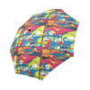 Dinosaur Comic Pop Art Style Automatic Foldable Umbrella