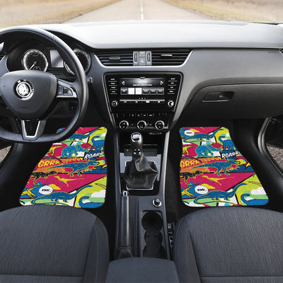 Dinosaur Comic Pop Art Style Car Floor Mats