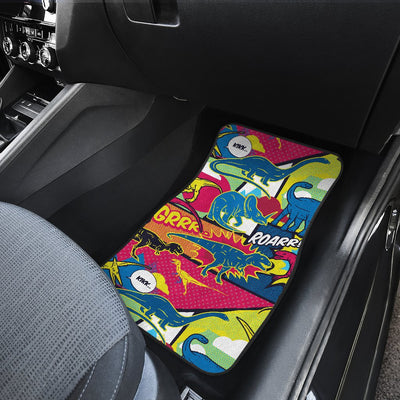 Dinosaur Comic Pop Art Style Car Floor Mats