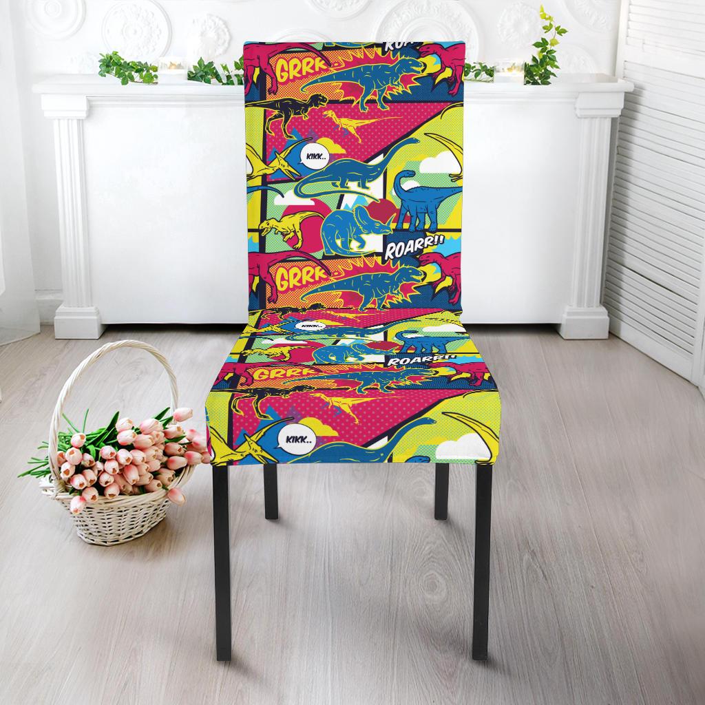 Dinosaur Comic Pop Art Style Dinning Chair Slipper-JTAMIGO.COM