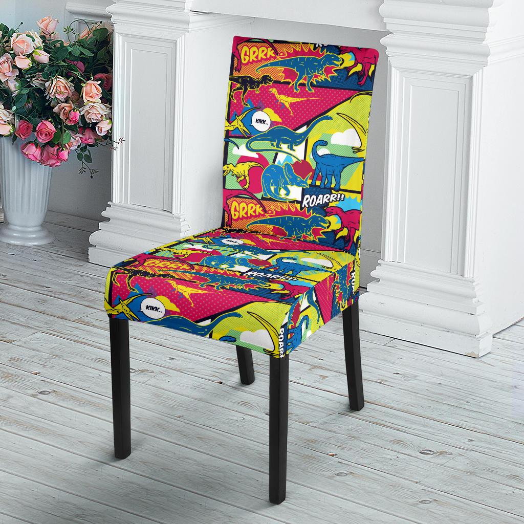 Dinosaur Comic Pop Art Style Dinning Chair Slipper-JTAMIGO.COM