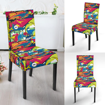 Dinosaur Comic Pop Art Style Dinning Chair Slipper-JTAMIGO.COM