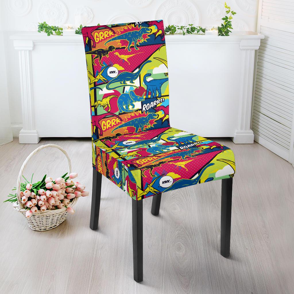 Dinosaur Comic Pop Art Style Dinning Chair Slipper-JTAMIGO.COM