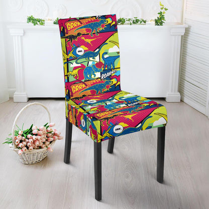 Dinosaur Comic Pop Art Style Dinning Chair Slipper-JTAMIGO.COM