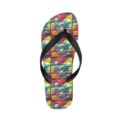 Dinosaur Comic Pop Art Style Flip Flops-JTAMIGO.COM