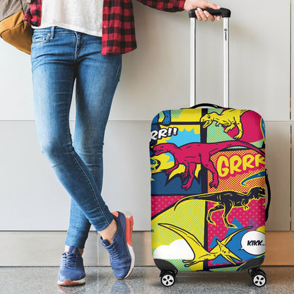 Dinosaur Comic Pop Art Style Luggage Cover Protector