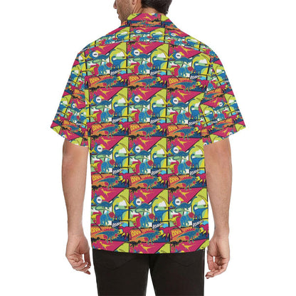 Dinosaur Comic Pop Art Style Men Aloha Hawaiian Shirt