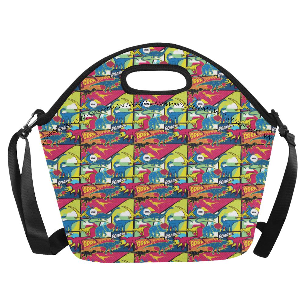 Dinosaur Comic Pop Art Style Neoprene Lunch Bag (Model 1669)(Large)-JTAMIGO.COM