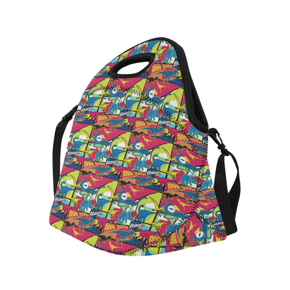 Dinosaur Comic Pop Art Style Neoprene Lunch Bag (Model 1669)(Large)-JTAMIGO.COM