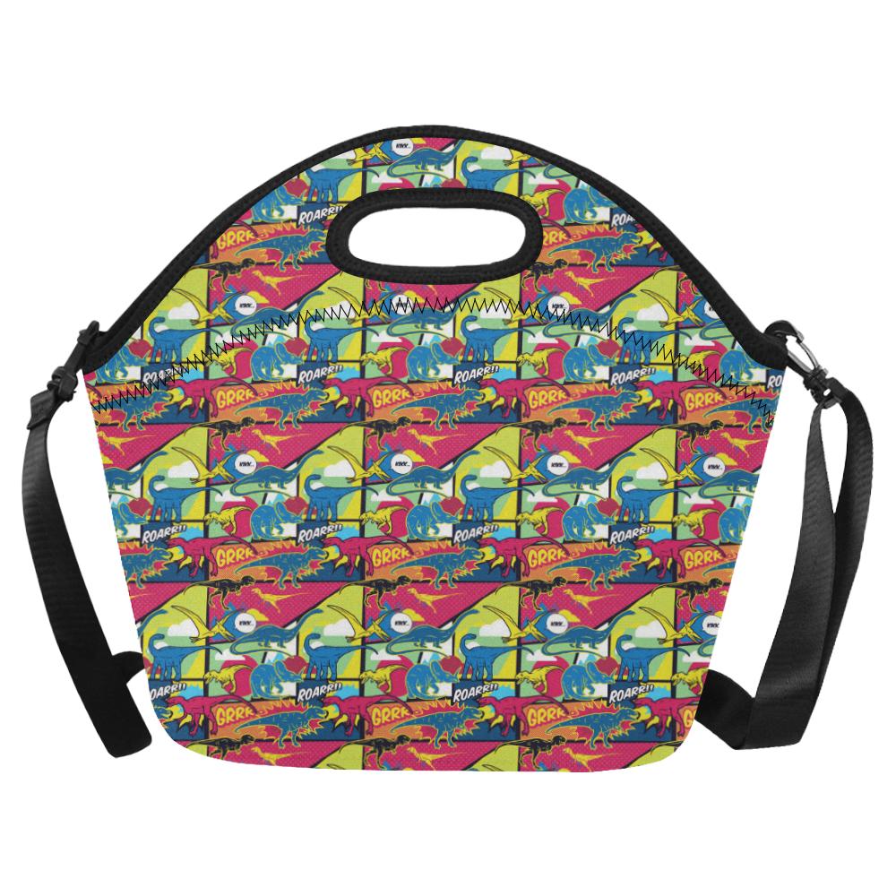 Dinosaur Comic Pop Art Style Neoprene Lunch Bag (Model 1669)(Large)-JTAMIGO.COM