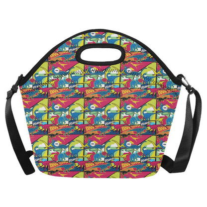 Dinosaur Comic Pop Art Style Neoprene Lunch Bag (Model 1669)(Large)-JTAMIGO.COM