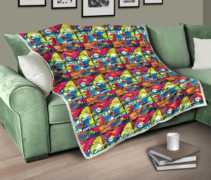 Dinosaur Comic Pop Art Style Premium Quilt-JTAMIGO.COM