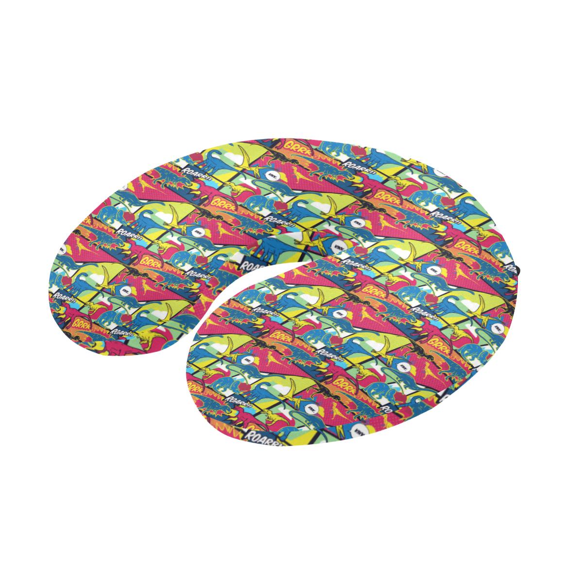 Dinosaur Comic Pop Art Style U-Shaped Travel Neck Pillow-JTAMIGO.COM