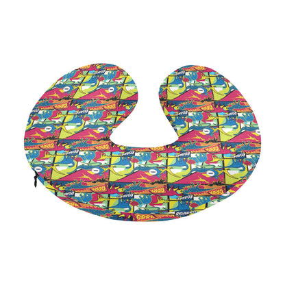 Dinosaur Comic Pop Art Style U-Shaped Travel Neck Pillow-JTAMIGO.COM