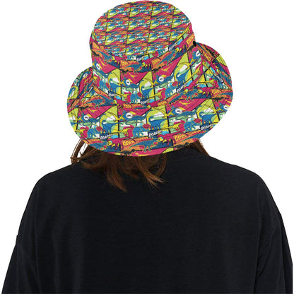 Dinosaur Comic Pop Art Style Unisex Bucket Hat