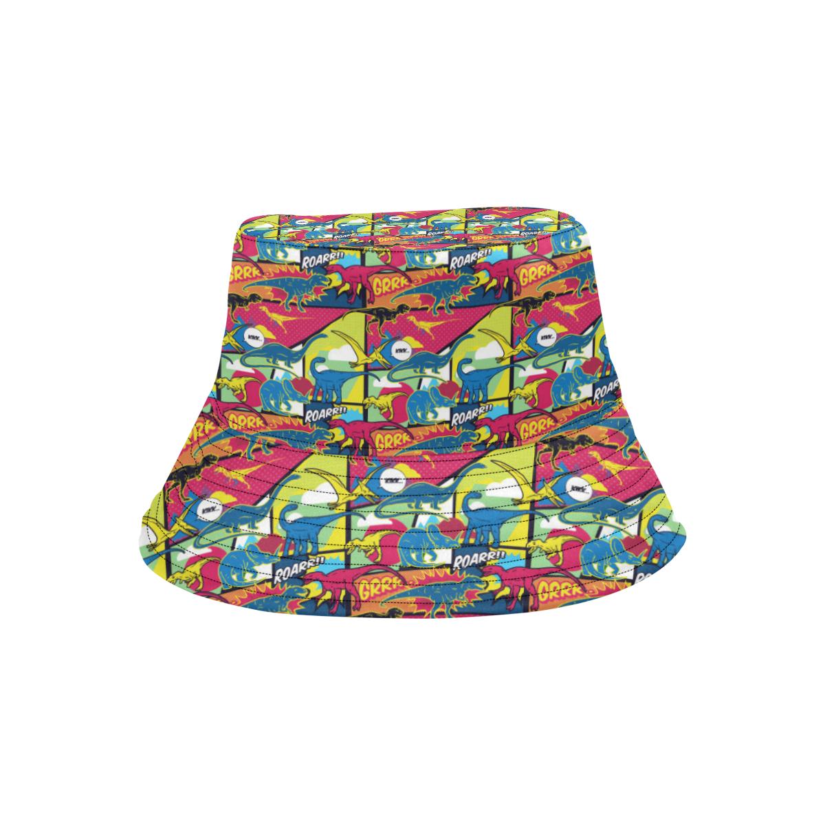 Dinosaur Comic Pop Art Style Unisex Bucket Hat