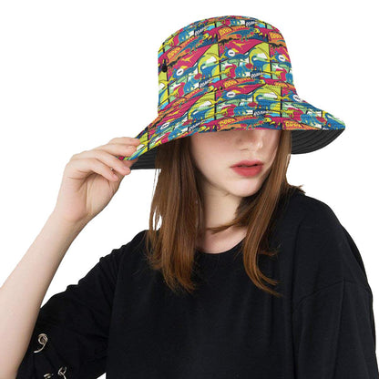 Dinosaur Comic Pop Art Style Unisex Bucket Hat