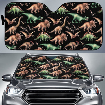 Dinosaur Print Pattern Car Sun Shade For Windshield
