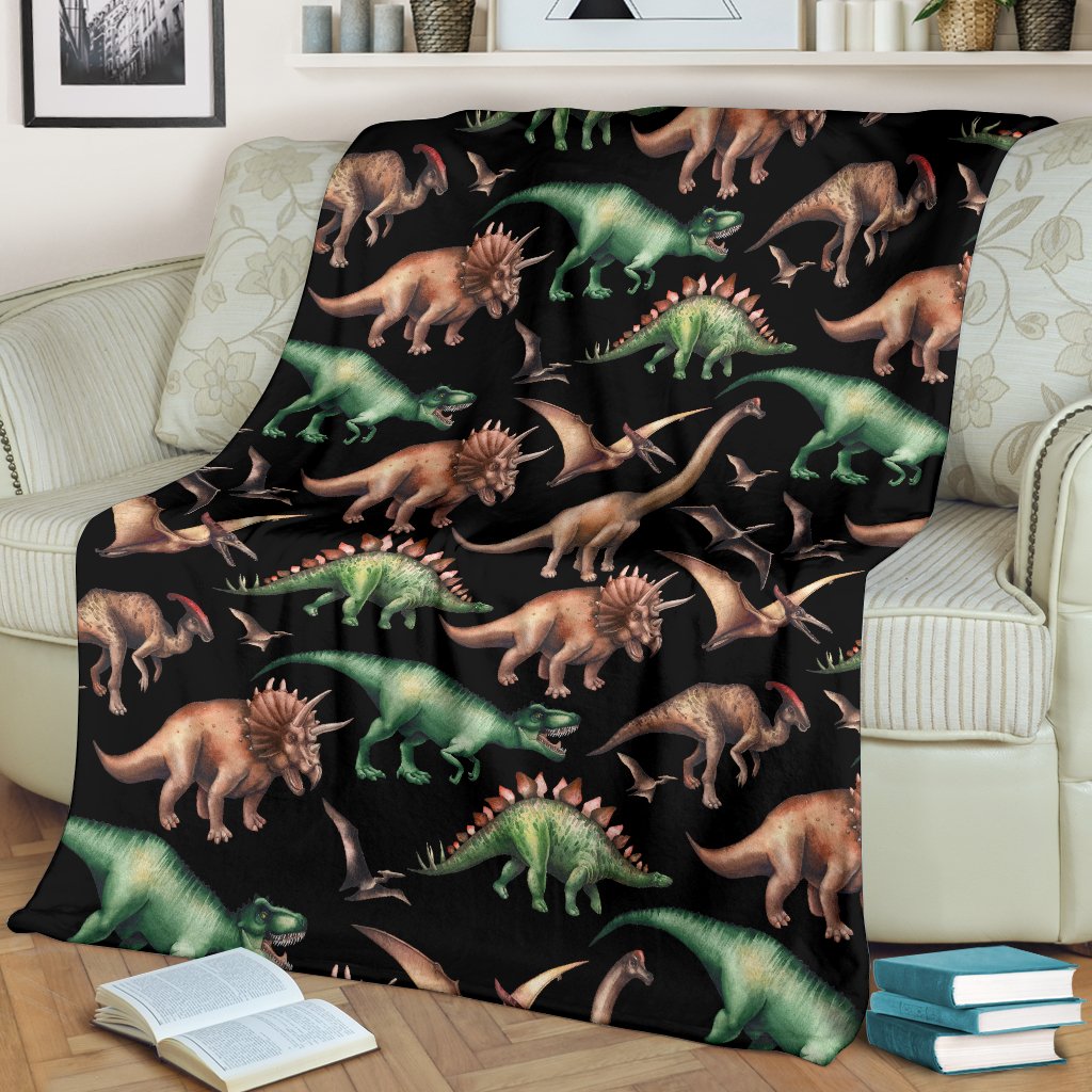 Dinosaur Print Pattern Fleece Blanket