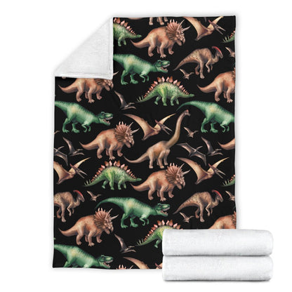 Dinosaur Print Pattern Fleece Blanket