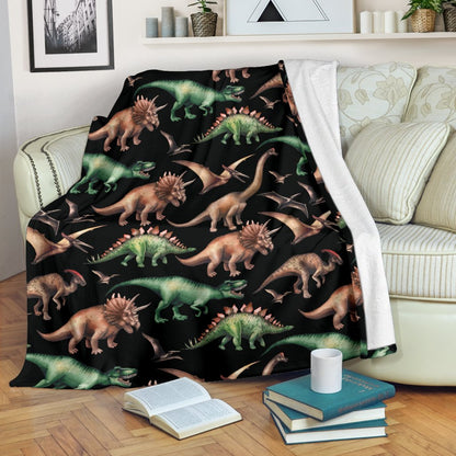 Dinosaur Print Pattern Fleece Blanket