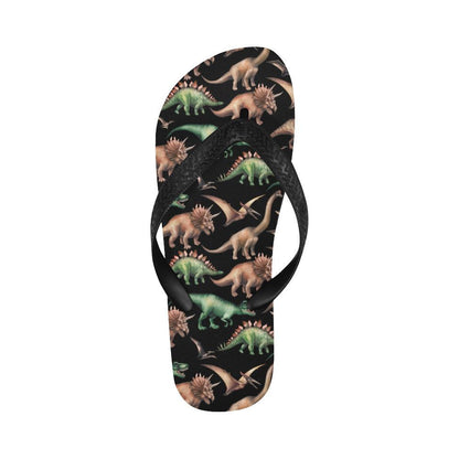 Dinosaur Print Pattern Flip Flops-JTAMIGO.COM