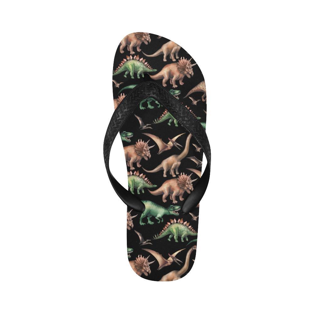 Dinosaur Print Pattern Flip Flops-JTAMIGO.COM