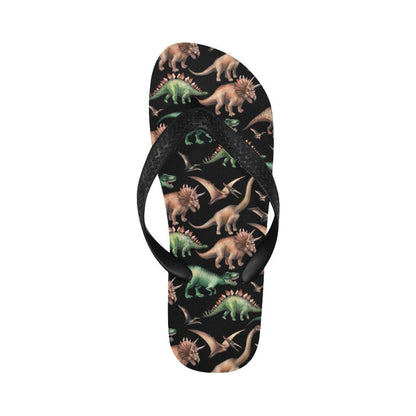 Dinosaur Print Pattern Flip Flops-JTAMIGO.COM